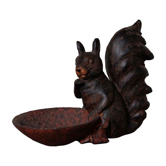 Vide poche ecureuil assis marron résine 14x19x25cm