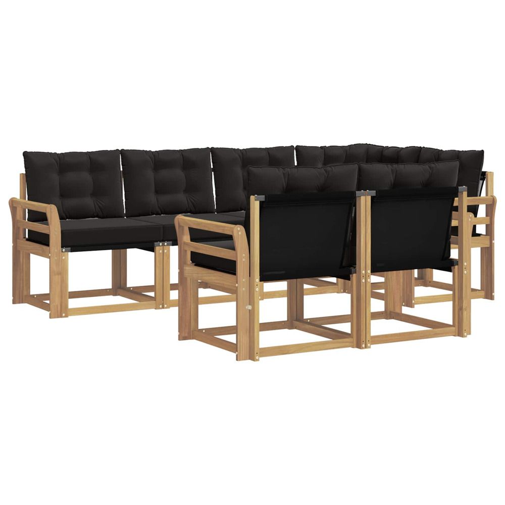 Ensemble de canapés d'extérieur 7 pc blanc et noir