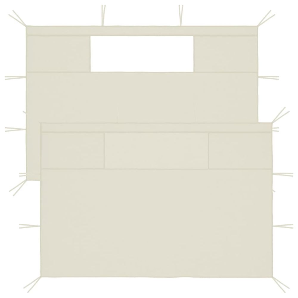 Parois latérales de belvédère avec fenêtres 2 pcs crème
