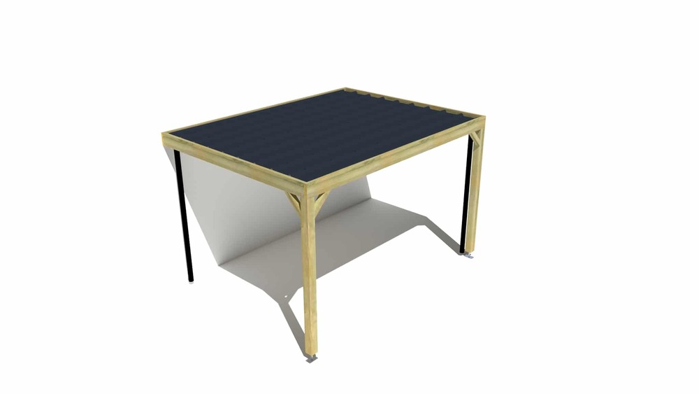 Carport bois • 4m x 3m • adossée • sens profondeur • livraison comprise