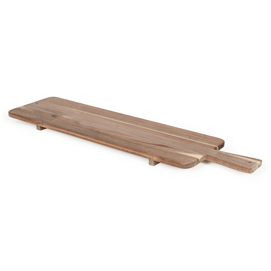 Livoo - maxi planche apéritive mes151 - acacia fsc, 75 * 19,5 cm, pieds en bois, ideale pour présenter apéritif