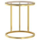 Table d'appoint doré et transparent 45 cm verre trempé