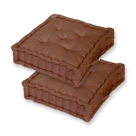 Coussin de sol lot de 2 - 60 x 60 cm rouille