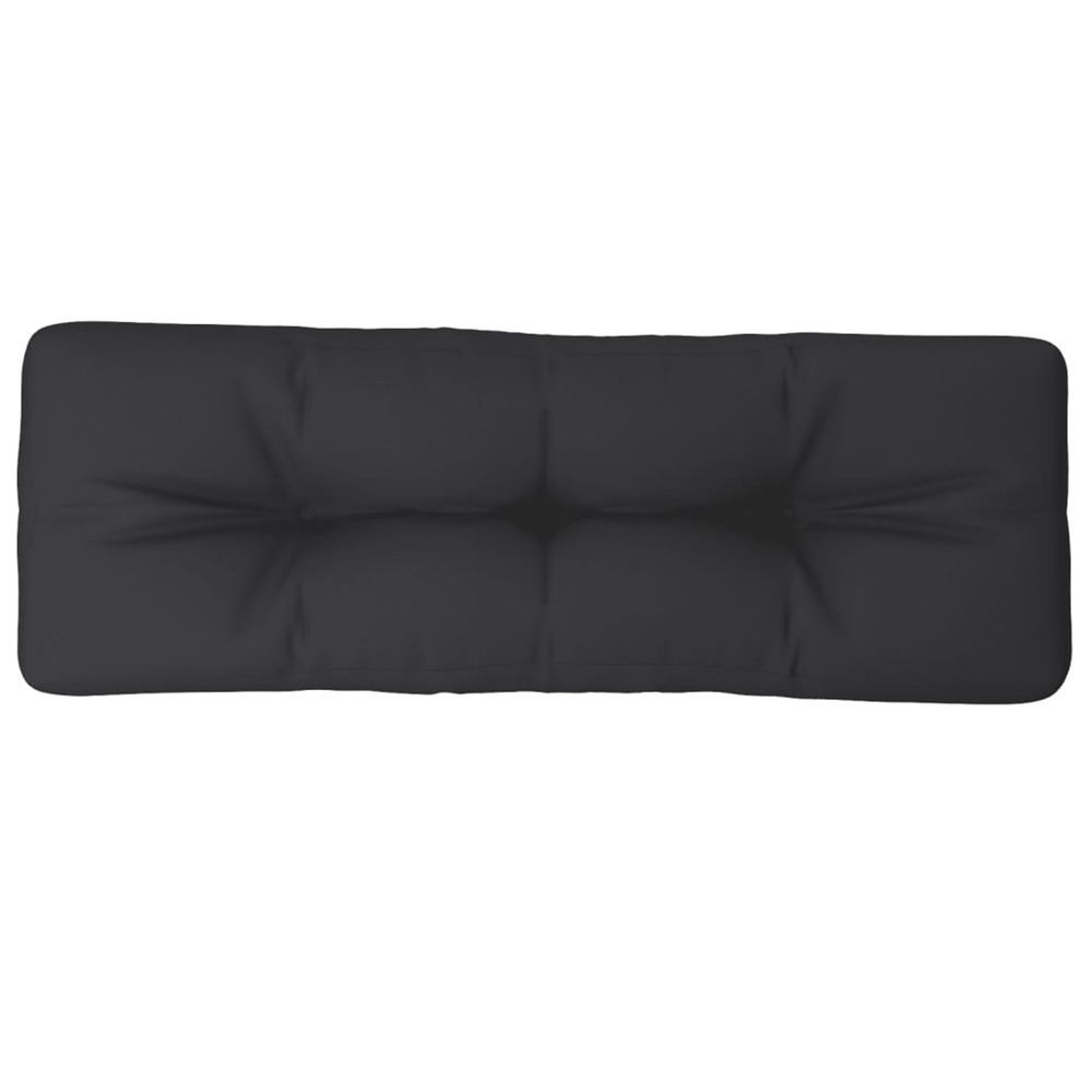 Coussin de palette noir 120x40x12 cm tissu