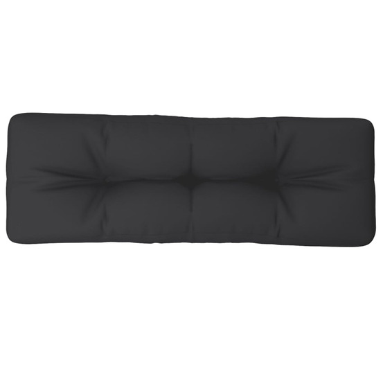 Coussin de palette noir 120x40x12 cm tissu
