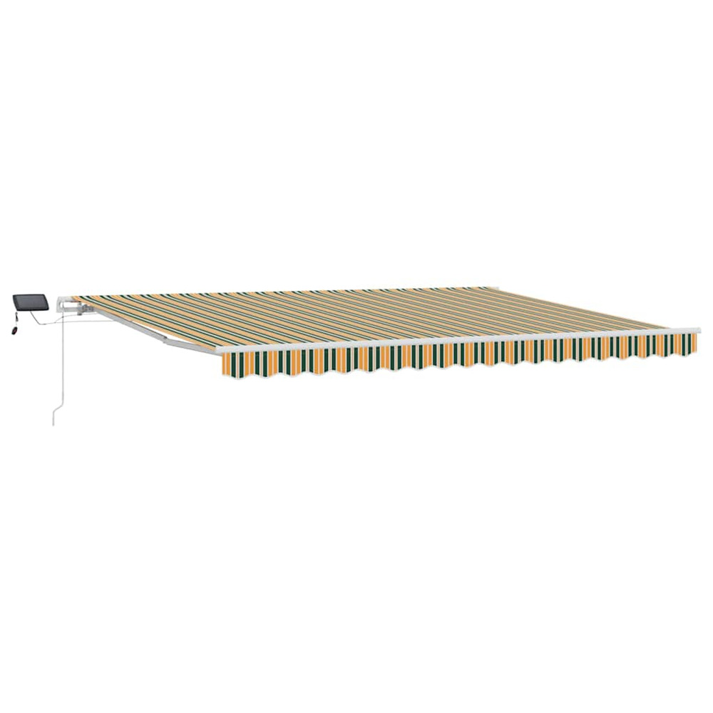 Auvent rétractable avec vert et jaune 450 ×300 cm tissu