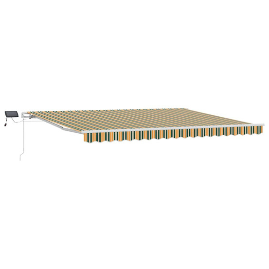 Auvent rétractable vert et jaune 450 × 300 cm tissu et acier