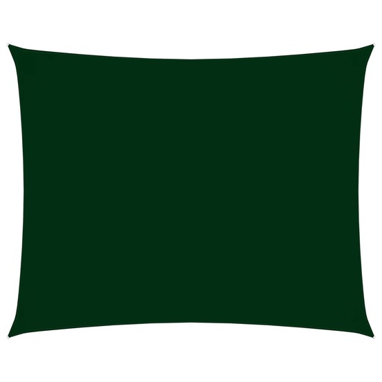 Voile toile d'ombrage parasol tissu oxford rectangulaire 4 x 5 m vert foncé