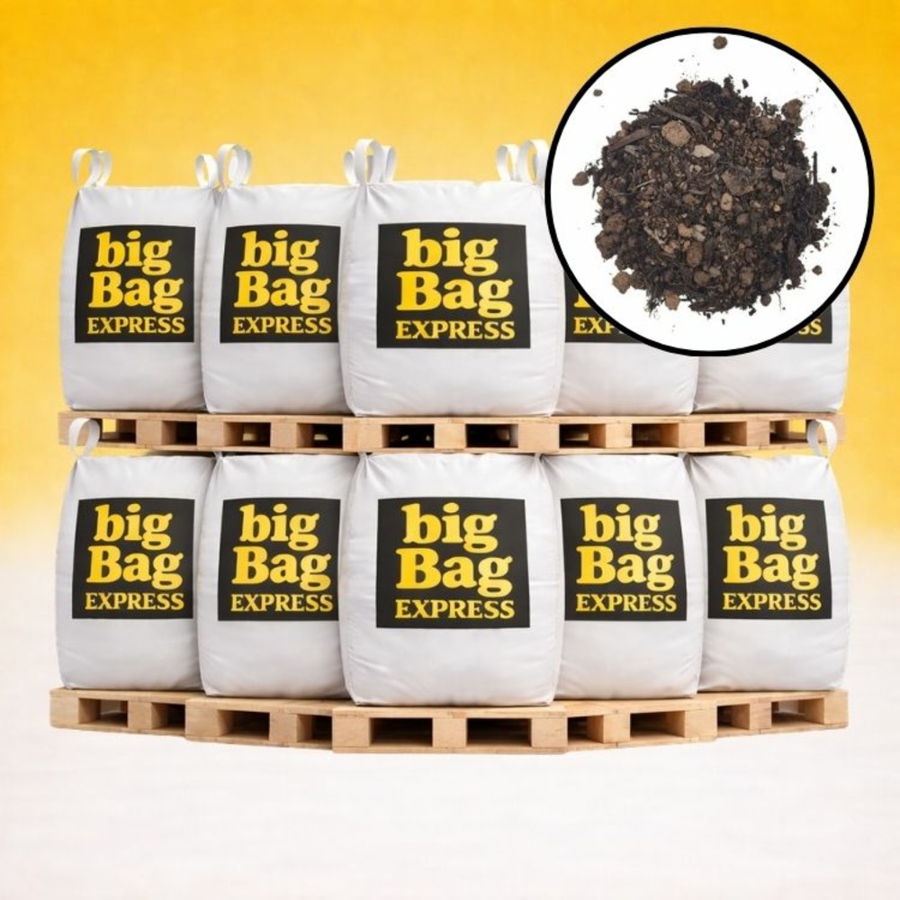 Pack 10 x big bag de 1m3 (+/- 12t) terre criblée amendée compostée à 50% - livraison premium