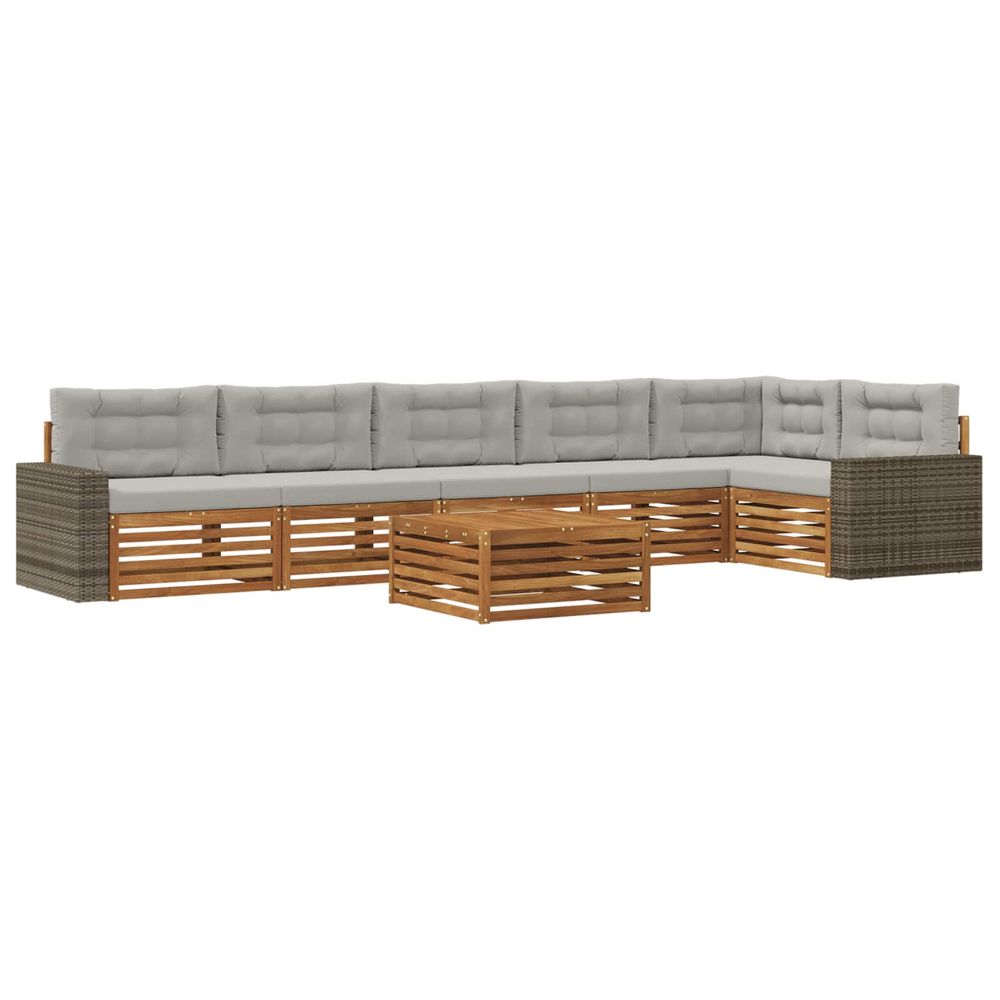 Ensemble de canapés d'extérieur 7 pc naturel et gris clair