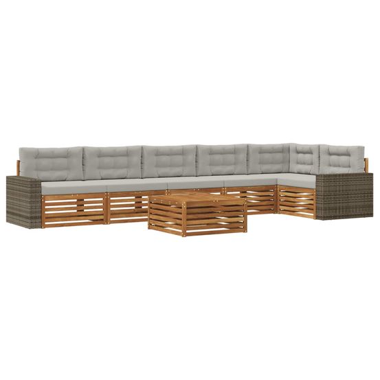 Ensemble de canapés d'extérieur 7 pc naturel et gris clair