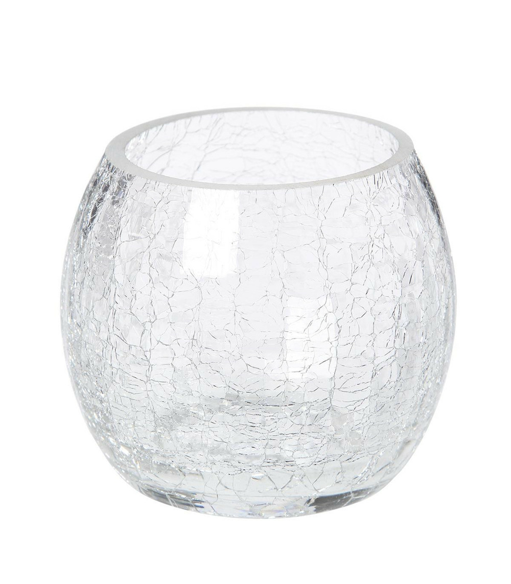 Photophore en verre craquelé h 7 cm