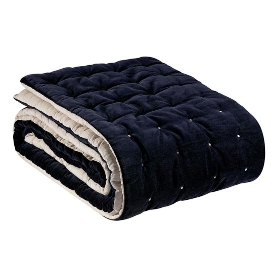 Chemin de lit uni elise cobalt 90 x 240 cm