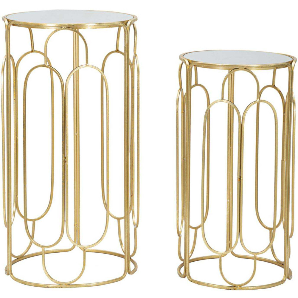 Selettes en métal doré arty (lot de 2)