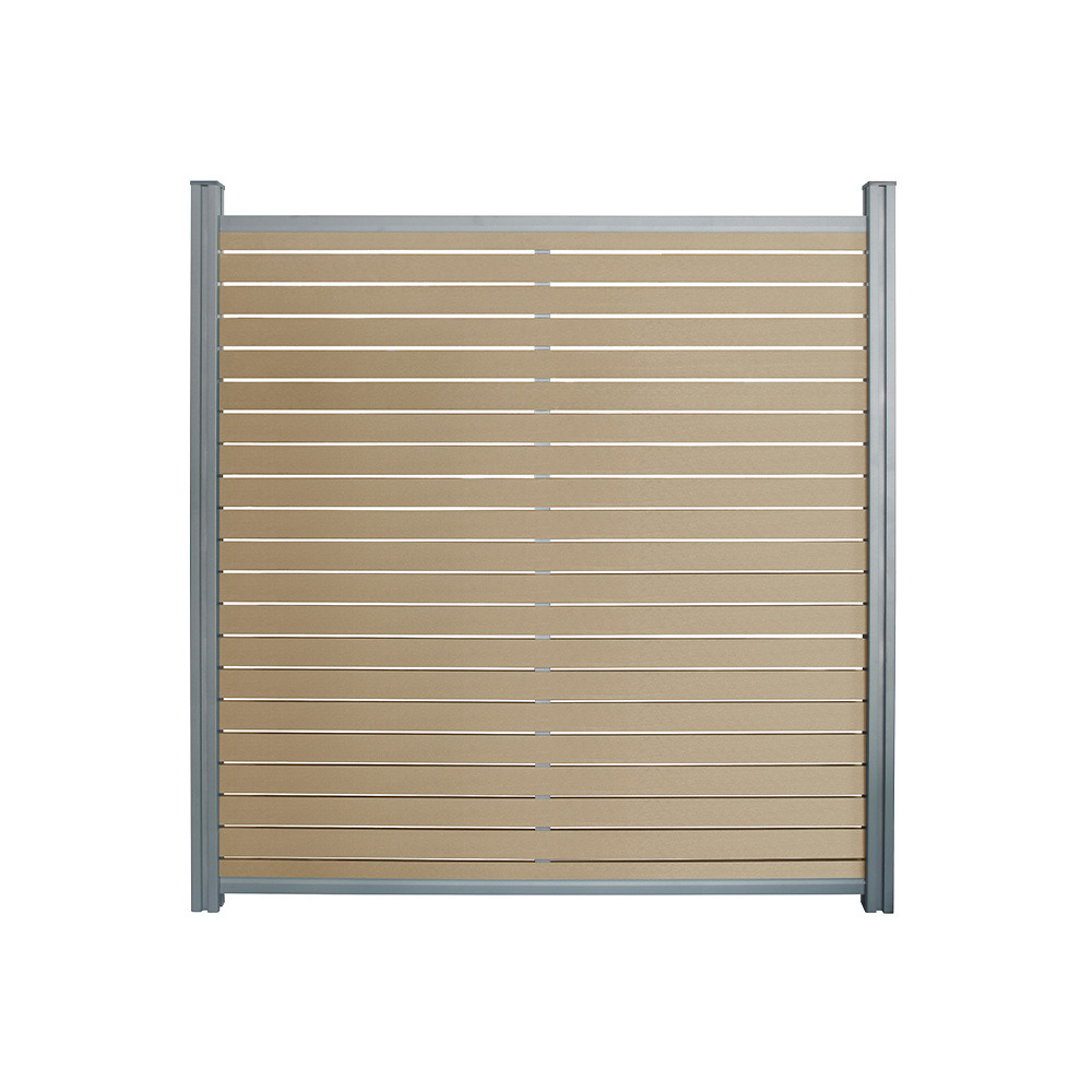 Home deluxe clôture pare-vue wpc alira teck - 1 x élément + 2 x poteaux | brise-vue, élément de clôture, clôture de jardin, écran de