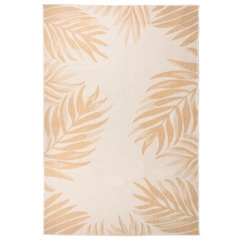 Tapis à tissage plat d'extérieur 160x230 cm motif de feuille