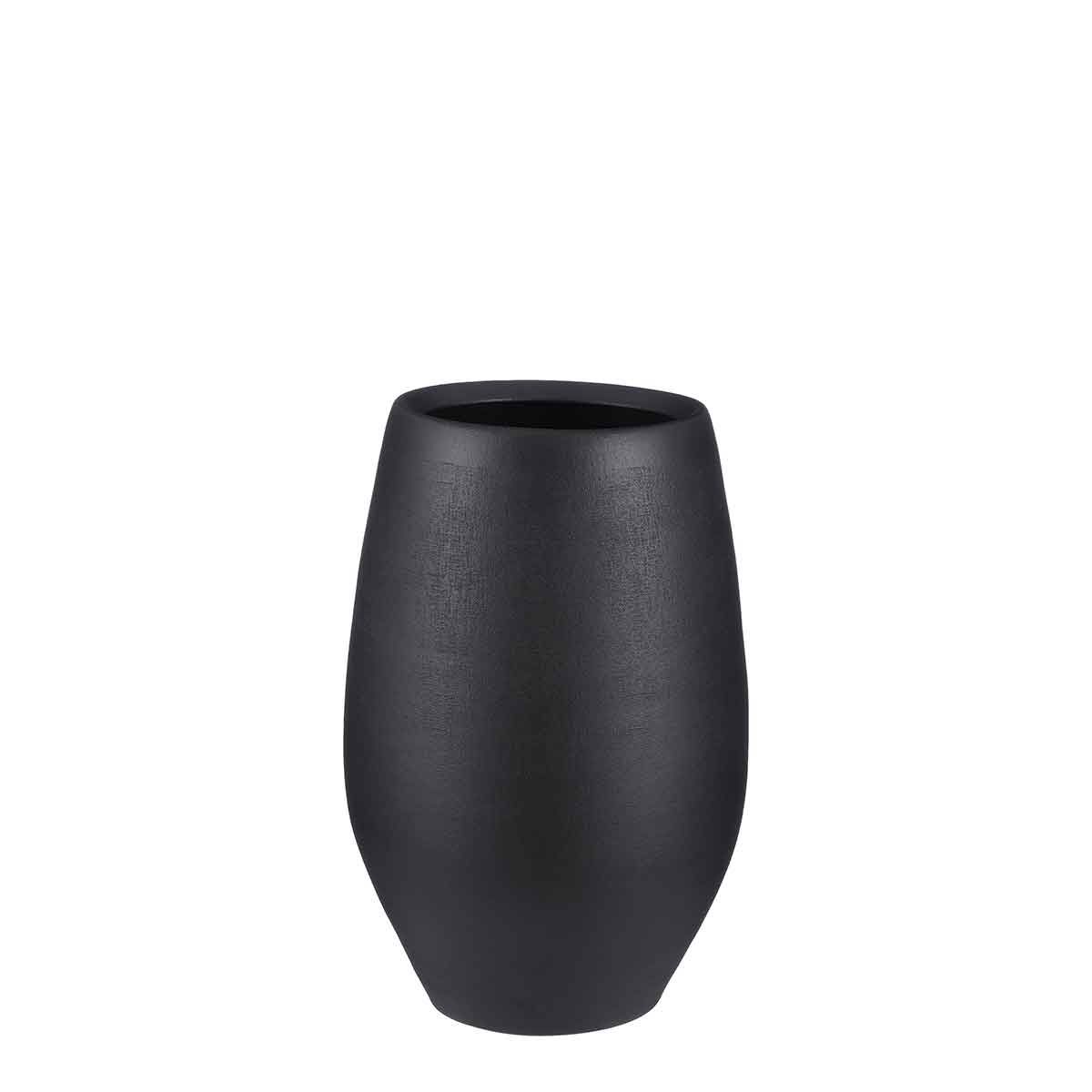 Mica decorations vase douro - 26x26x40 cm - terre cuite - noir