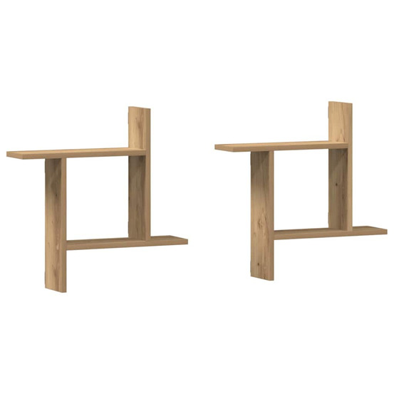 Étagères murales 2 pcs chêne artisanal bois d'ingénierie