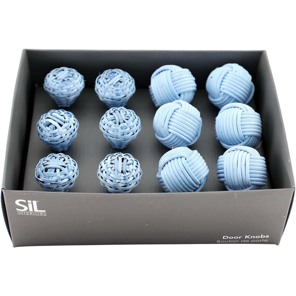 Boutons de meuble en rotin tressage (lot de 12)