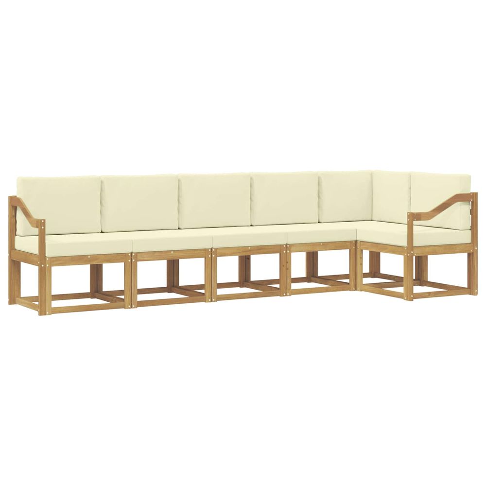 Ensemble de canapés d'extérieur 6 pc blanc et crème polyester