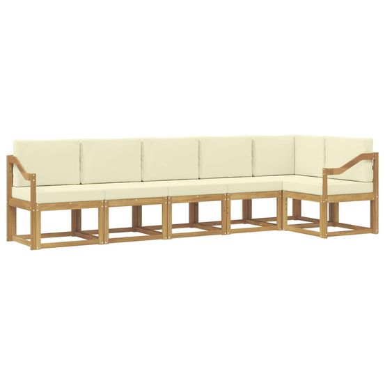 Ensemble de canapés d'extérieur 6 pc blanc et crème polyester