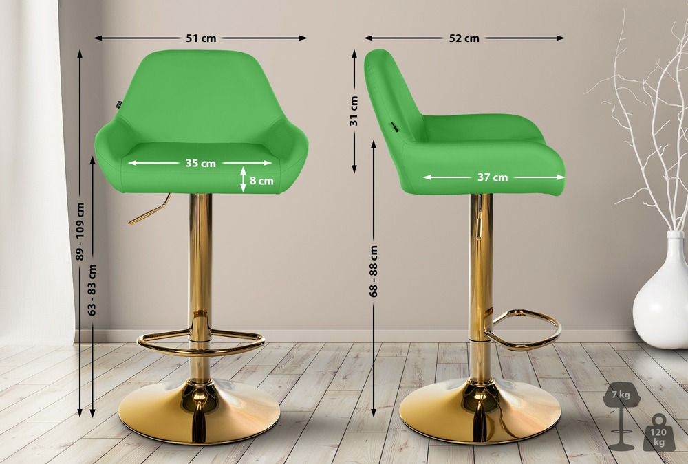 Tabouret de bar braga gold simili cuir