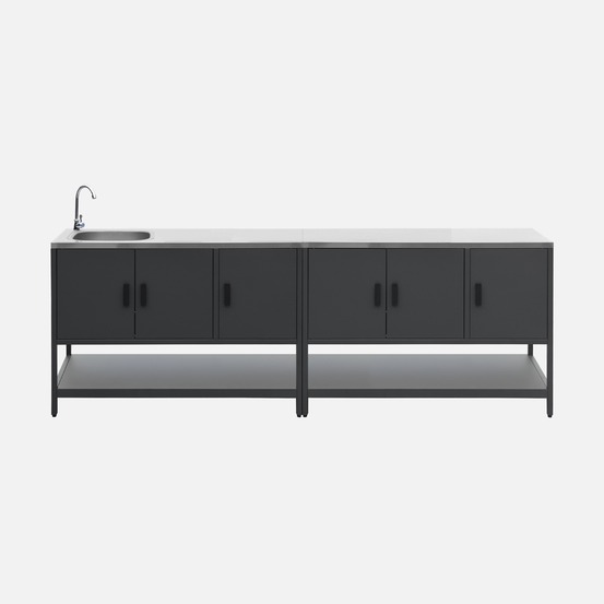 Cuisine extérieure 2 modules en acier inoxydable