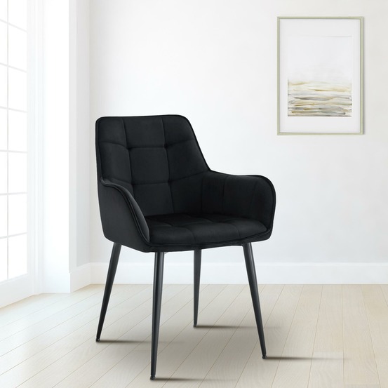 Chaise de salle à manger en velours ferndale