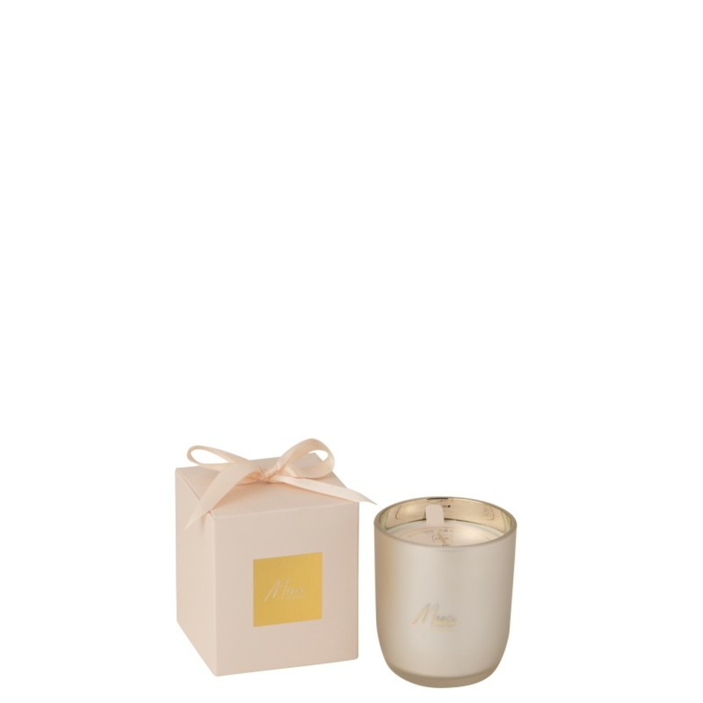 Bougie senteur beige 8.5x8.5x10 cm