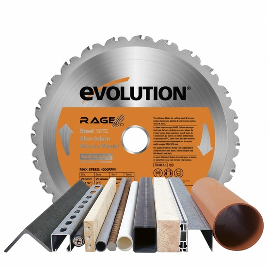 Lame carbure coupe multimatériau evolution pour scie à onglet, diam.210 mm