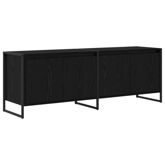 Meuble tv chêne noir 140 x 36 x 49.5 cm bois d'ingénierie