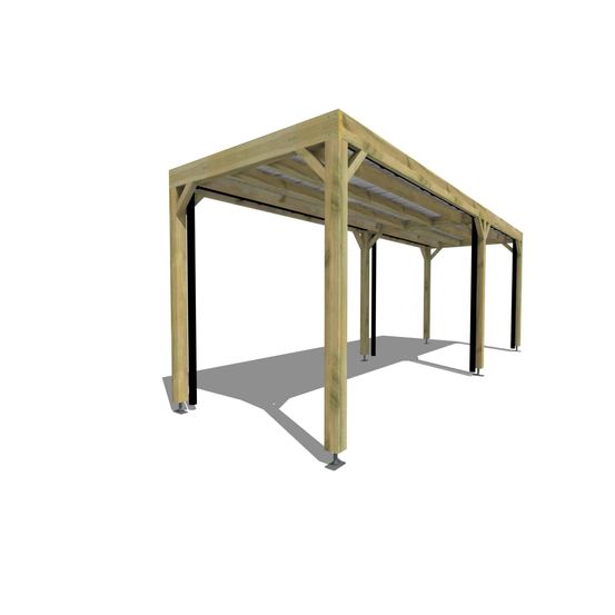 Carport bois • 7m x 2m • indépendante • sens largeur • livraison comprise