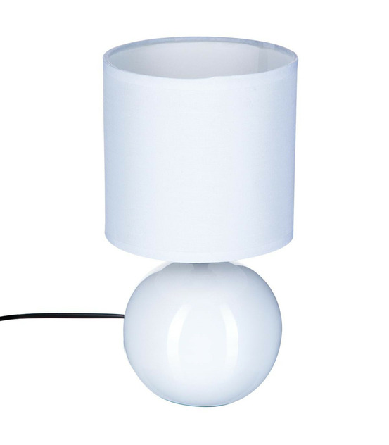 Lampe en céramique pied boule blanc