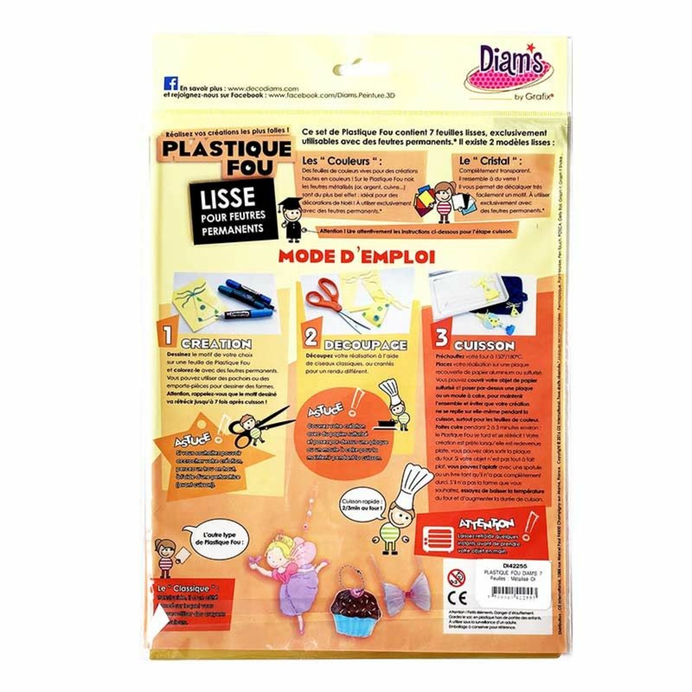 Plastique fou - 7 feuilles métallisées dorées