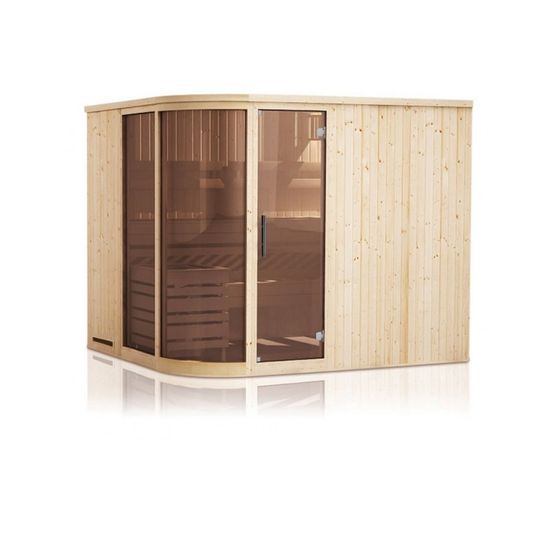 Cabine de sauna arque finlandais kila 6-7 places 244x194 x h.199 cm