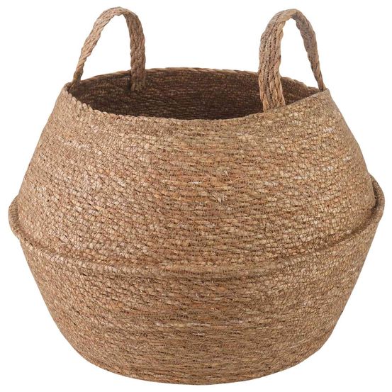 Pot de fleur herbe marine déco intérieur extérieur avec poignées ø45x36cm naturel