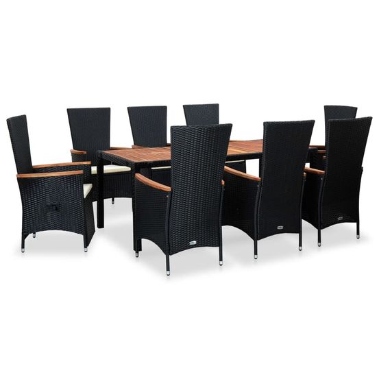 Mobilier à dîner de jardin 9pcs et
