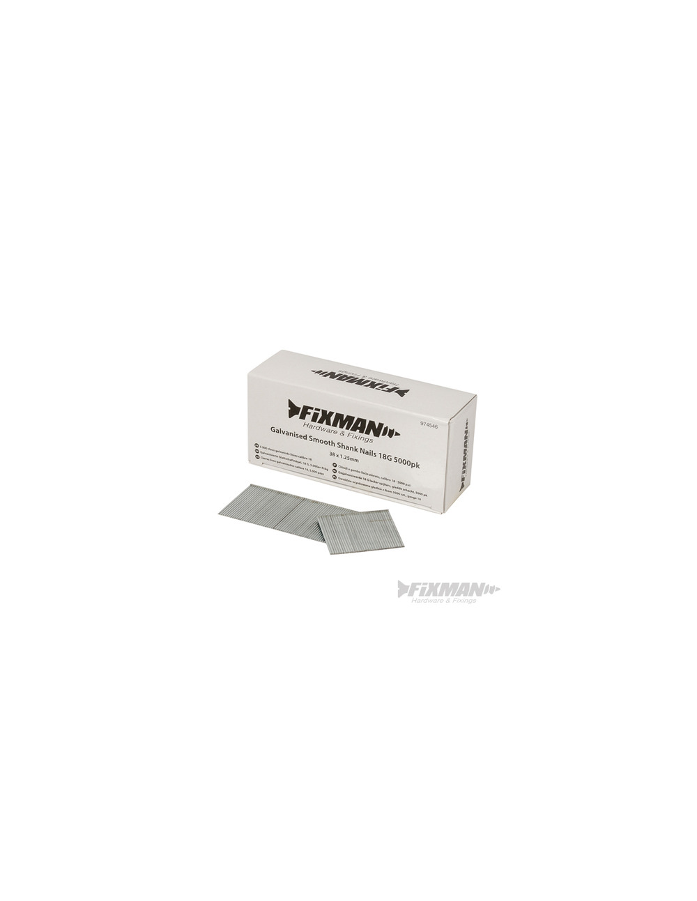 Fixman - 5 000 clous galvanisés lisses calibre 18 - 38 x 1,25 mm