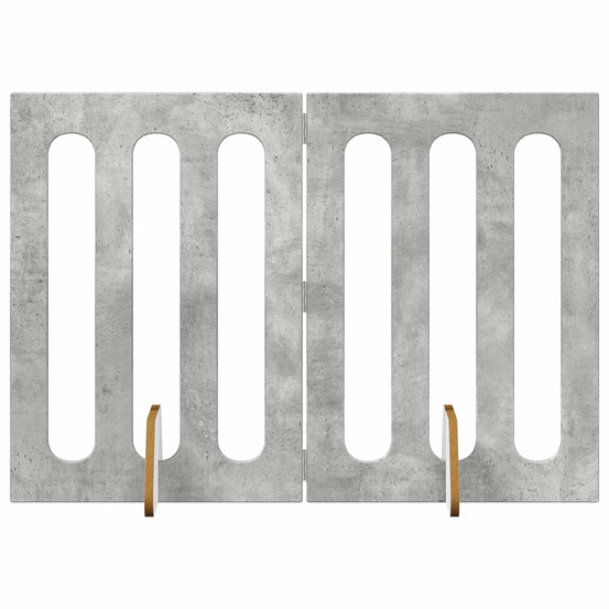 Clôture pliable pour animaux 2 pcs gris béton bois d’ingénierie