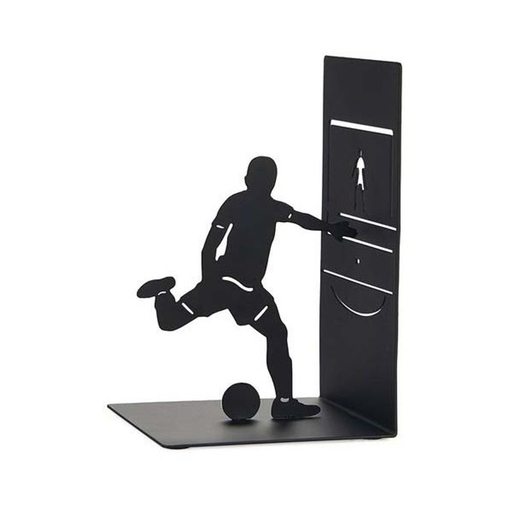 Serre-livres en métal noir sport footballer