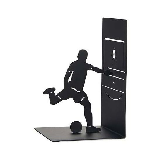 Serre-livres en métal noir sport footballer