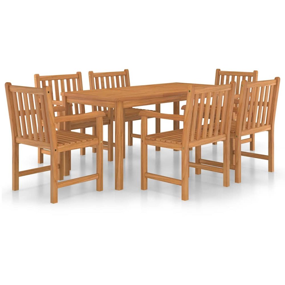 Ensemble de salle à manger de jardin 7 pcs 160x80cm teck massif