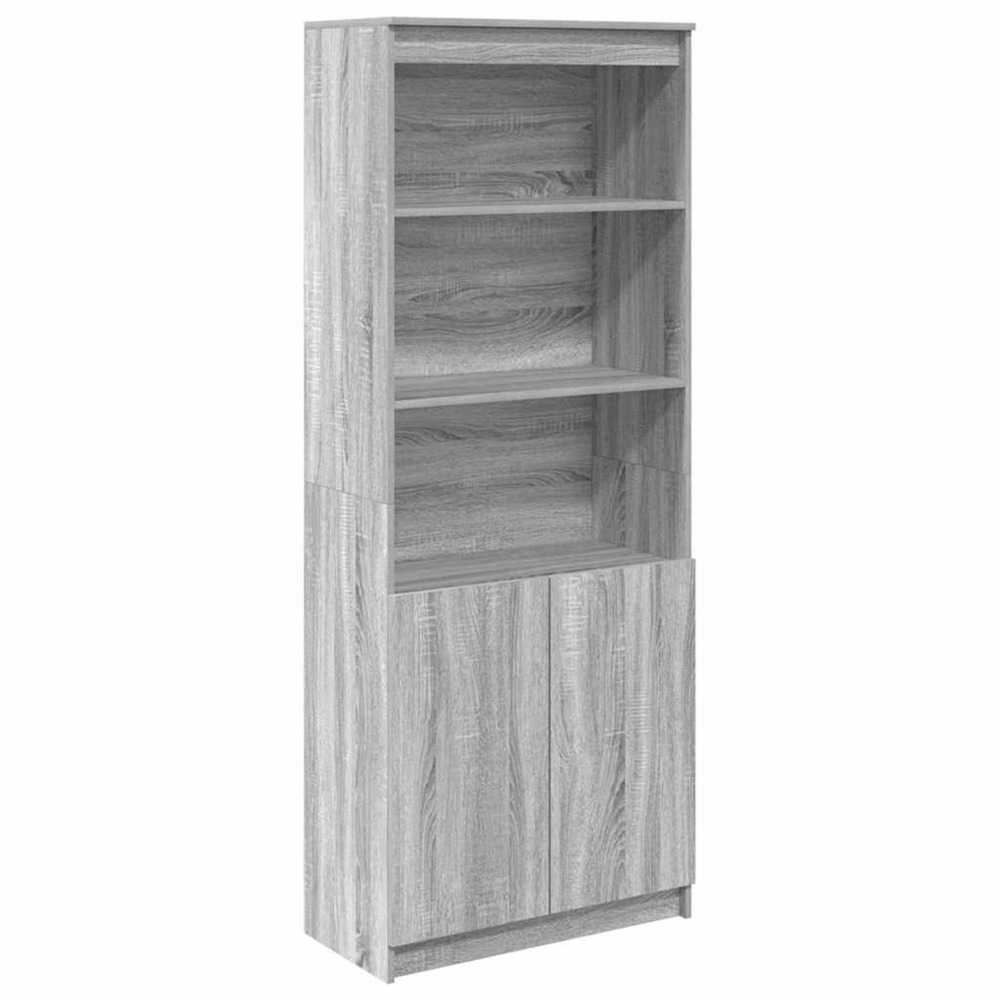 Buffet haut sonoma gris 70x35x180 cm bois d'ingénierie