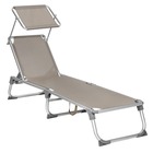 Chaise longue bain de soleil transat de relaxation avec dossiers et parasol inclinables pliable léger 55 x 193 x 31 cm charge