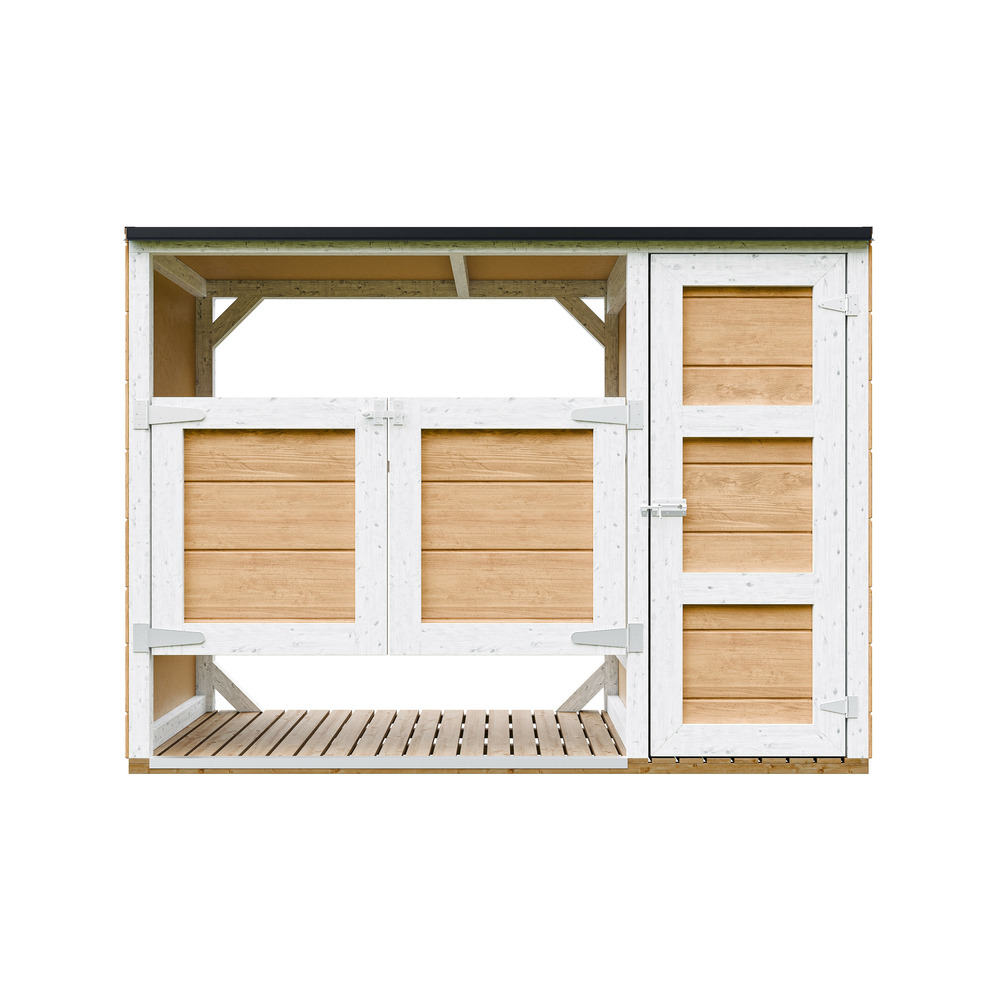 Abri de jardin pour poubelles, cache poubelle extérieur 2x240l - timbela m981a-harvest honey