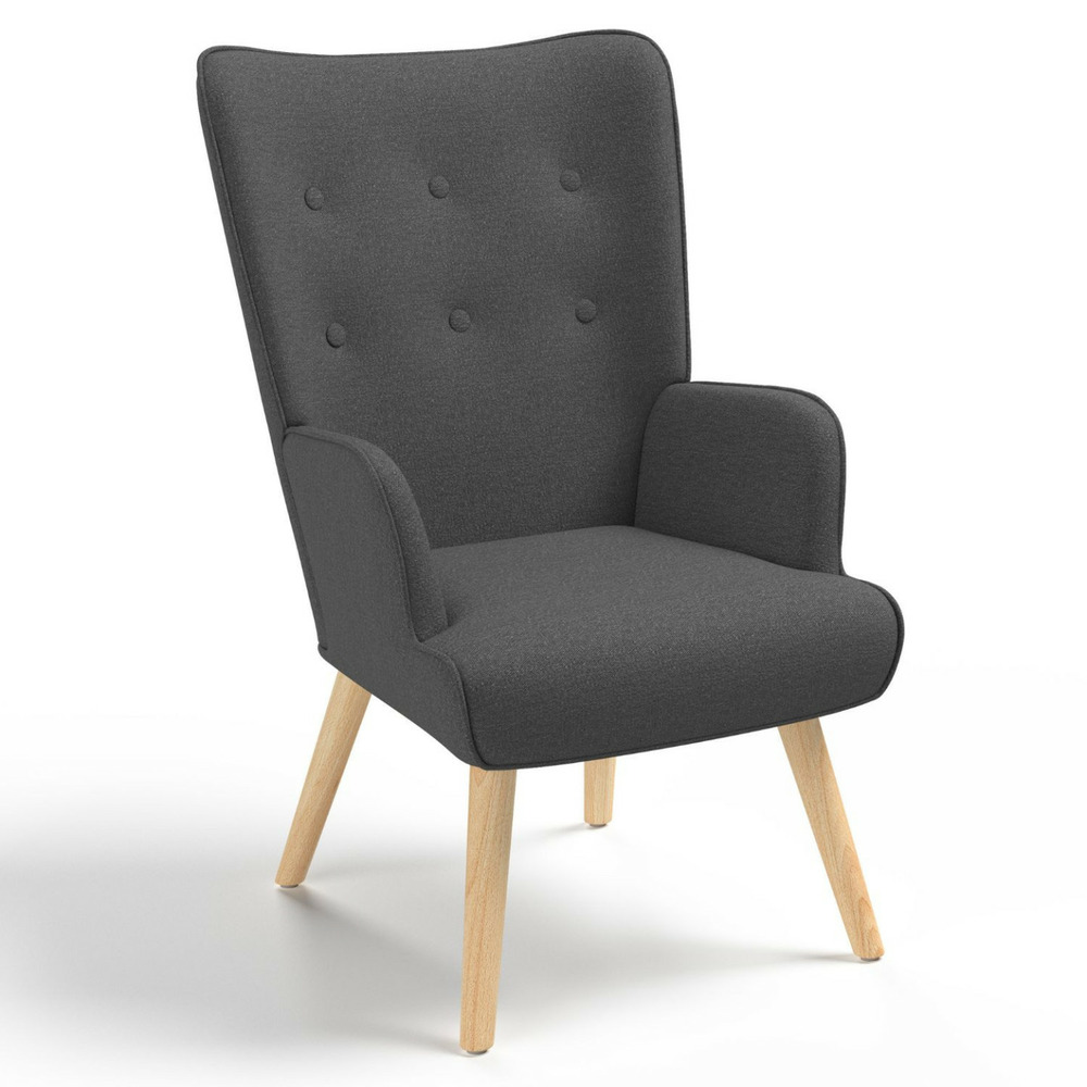 Fauteuil scandinave ivar en tissu gris anthracite