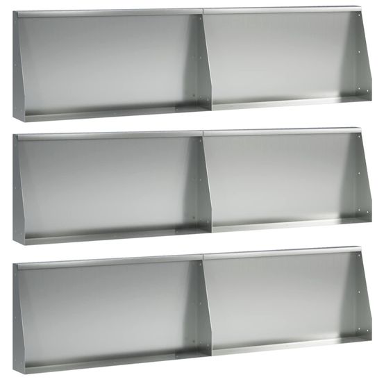 Mur de soutènement 6 pc 80 x 12 x 30 cm acier galvanisé argenté