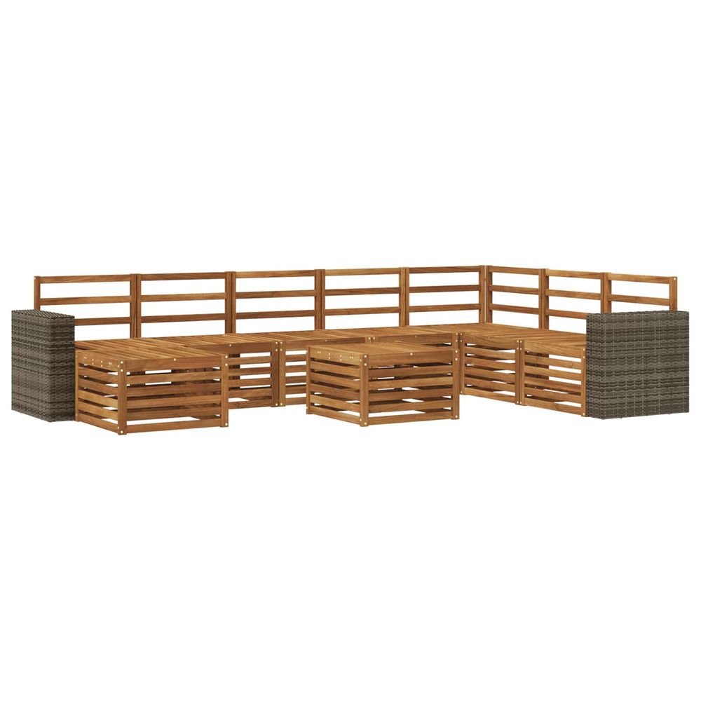 Ensemble de canapés d'extérieur 9 pc naturel