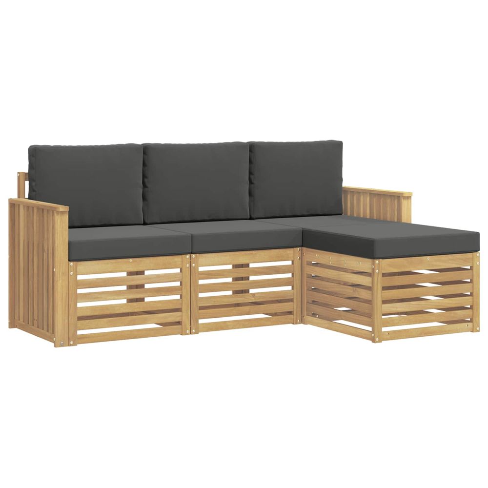 Ensemble de canapés d'extérieur 4 pc blanc et anthracite