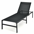 Transat inclinable chaise longue de jardin dossier réglable 5 positions pour piscine plage terrasse charge 150 kg noir 20_000